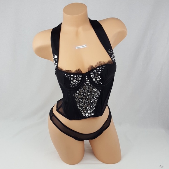 Victoria's Secret Other - VS 34B SMALL BLACK BUSTIER  SET NWT